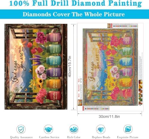 Square Diamond Painting Art Kits, FlowerDIY Square Diamond Art Home Decor