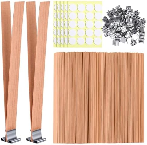 180Pcs Wood Candle Wick Kits for Candle Making, 5.0x0.5 Inch