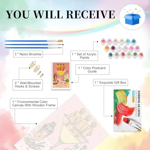 Camocin Framed Paint by Numbers Kit for Adults Beginners – Cocktail Girls