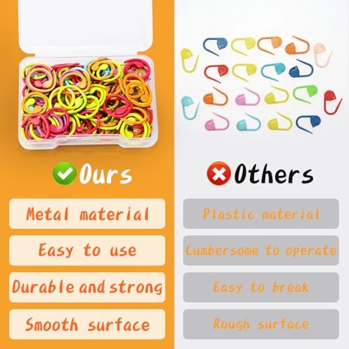 Jmuiiu 100Pcs Metal Stitch Markers, Spiral-Shaped Crochet Stitch Markers