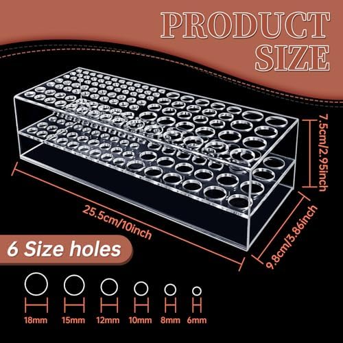 Acrylic Paint Brush Holder 105 Holes Clear Paintbrush Holder Organizer Artist Brush Holder Paint Brush Stand Rack for Pens Pencils Artist