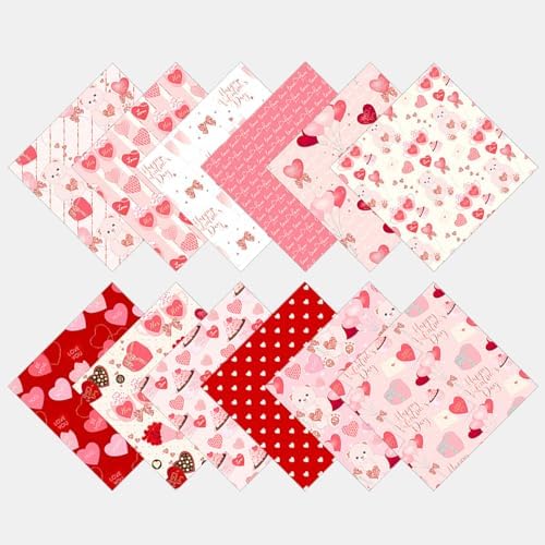 Pink Hearts Scrapbook Paper Pad - 24 Sheets 12in Valentine Sweet Decorative Patterns Designed Collage Material for Journals Folded Cardstock DIY Crafts Origami Gift Wrapping Supplies