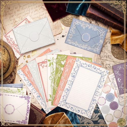 TaoBary 160 Pcs Vintage Lace Frame Stationery Paper and Envelopes Set