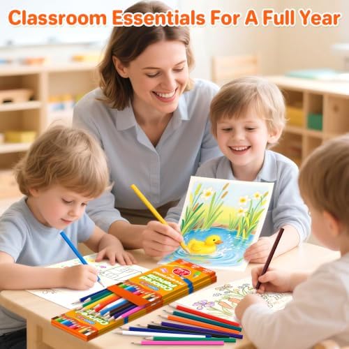 AuroTops 100 Packs Colored Pencils Bulk,1200 Count Colored Pencils in Bulk