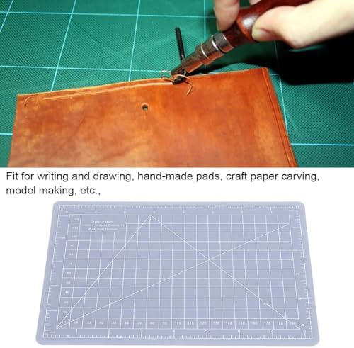 Self Healing Cutting Mat, Translucent Cutting Mat, Non Slip Gridded Cutting Board for Writing, Drawing, Paper Carving (A5-translucent cutting board)