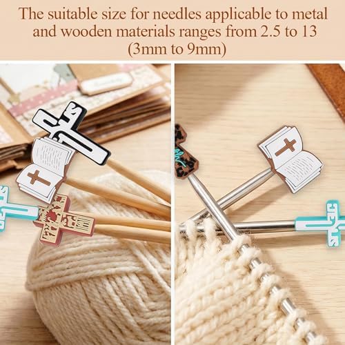 ZZXLLRO 10Pcs Cross Knitting Needle Stoppers Silicone Point Protectors Accessories Fit Size 2.5-13 (3mm-9mm) for All Different Needle Materials
