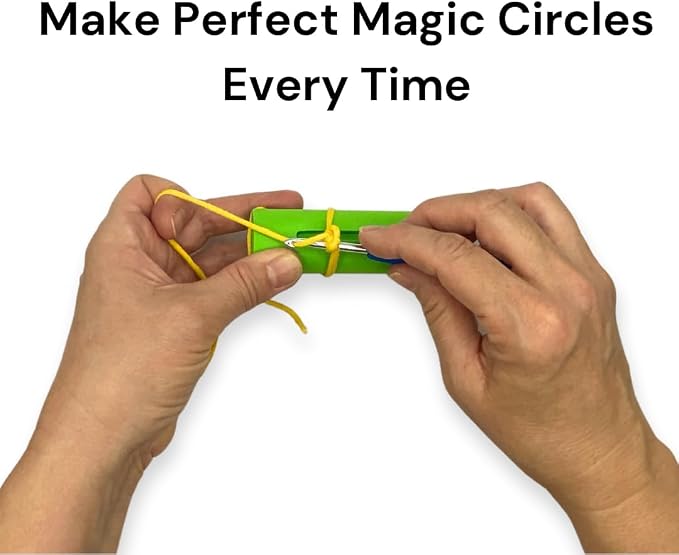 KelliDream Original Magic Circle Crochet Tool w Right & Left-Handed Step by Step Online English Instructions & Videos, Learn How to Make a Magic Circle Stitch w All Yarn Sizes (Purple)