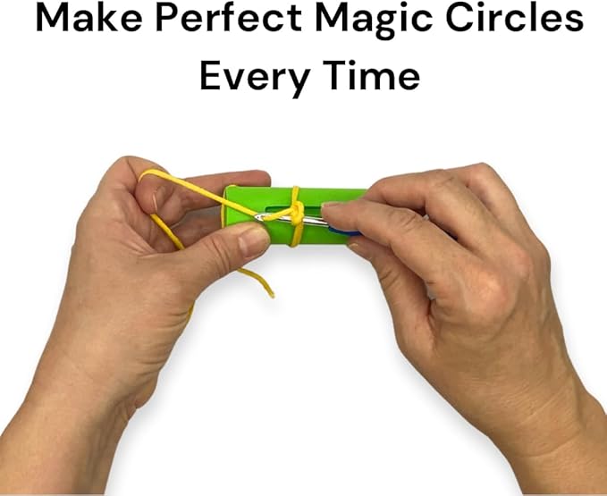 KelliDream Original Magic Circle Crochet Tool w Right & Left-Handed Step by Step Online English Instructions & Videos, Learn How to Make a Magic Circle Stitch w All Yarn Sizes (Blue)