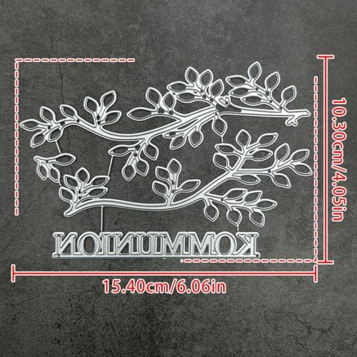 Scrapbooking Die-Cuts, Layer Frame Net Set Metal Cutting Dies for Card Making, Paper Craft Template, Background Embossing Stencils, DIY Album Décor (Branches and Leaves-15.4x10.3cm)
