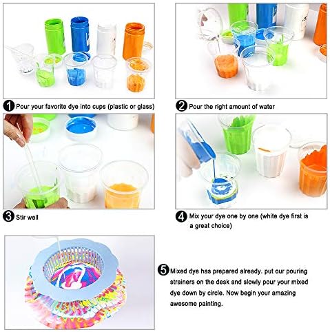 5P Acrylic Pouring Strainers Fluid Art Tools DIY Abstract Pour Painting