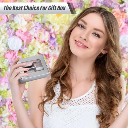 Zonon 30 Pcs Soap Boxes for Homemade Packaging, Mini Kraft Boxes with Window for Bakery Candy Soap Making Gift Packaging, 3.7x2.6x1.4 Inch (Silver)