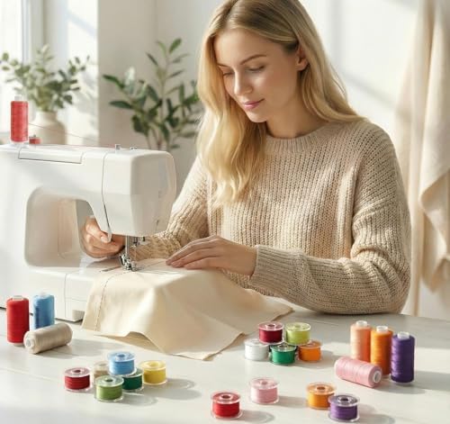 ilauke 210 pcs Bobbins Sewing Thread, 36 Colors Class15 Prewound Bobbins