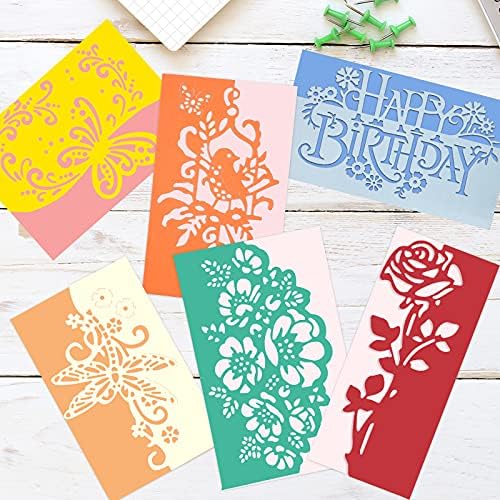 Patelai 6 Pcs Metal Cutting Dies Flower Butterfly Bird Card Making Dies