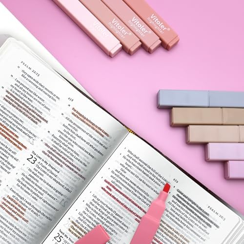 Vitoler Highlighters Assorted Colors,10pcs Cute Pastel for Office School | Aesthetic,long lasting ,high quality,no smudge for bible study,books,journal,writing