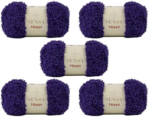 S Sensy Teddy - Micro Polyester Amigurumi Yarn, 5 Skein Purple, 109 Yards