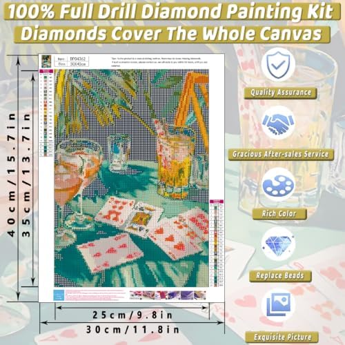 Cute Cocktail Diamond Art Kits for Adults Diamond Painting Kit for Beginner