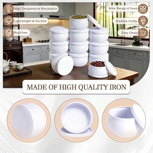 Candle Jars, 16-Pack Empty Candle Jars for Making Candles, 2.5 Oz Small Metal Candle Container with Lids, Bulk Candle Tins with Wicks, Wick Holders & Stickers