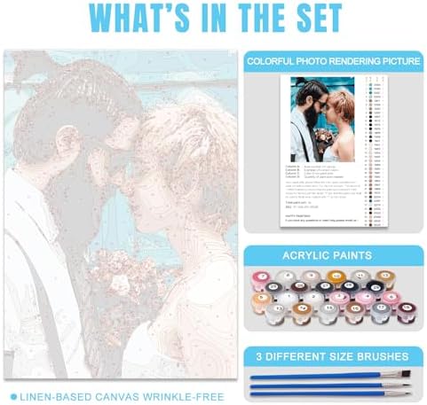 Custom Paint by Numbers Kit for Adults - Personalized DIY Canvas Art | Acrylic Painting Set with Brushes & Paints | Framed or Unframed Wall Decor | Complete Kit for Home | Unique Handmade Gift