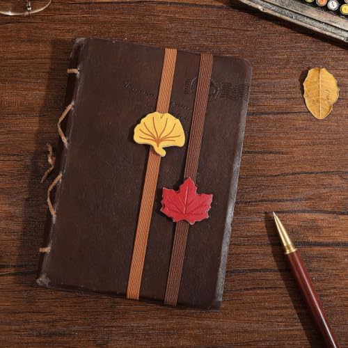 2PCS Vintage Elastic Leather Bookmark for Women, Elastic Bands Leather Book Marks, PU Bookmarks Planner Accessories, for Book Lover, Reader, Notebooks，Hardcover Journals, Planners, Binders