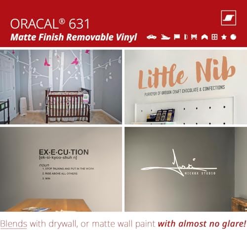 ORACAL 631 Matte Burgundy Vinyl Durable Roll Easy to Weed Permanent Adhesive Craft Vinyl for Plotting Machines, Decals & DIY Projects 12” x 15ft + Transfer Tape 12" x 24"