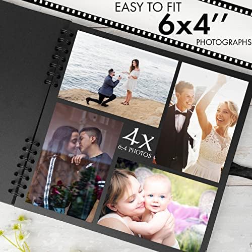 Scrapbook Album, 80 Pages, 11 x 11 Inch, Black Photo Album, Scrap Book | Hardcover with Thick 250 GSM Kraft Paper, Ideal for Your Scrapbooking Albums, Art & Craft Projects (Black, 11 x 11 Inch)