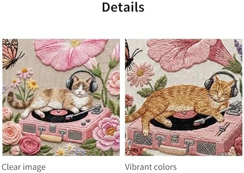 Ginger Cat Embroidery Kit for Adults, DIY Needlepoint