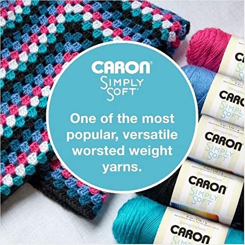 Caron Simply Soft Party Acrylic Yarn for Crocheting Soft, Silver, 3-Pack
