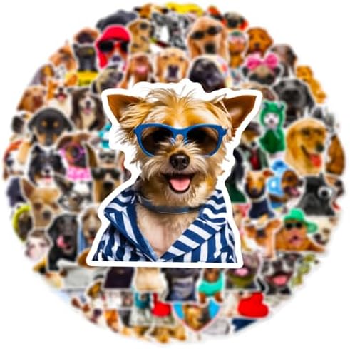 Dog Stickers, 100 Pcs Cute Dog Waterproof Stickers, Vinyl Stickers for Water Bottle, Laptop, Phone Stickers for Kids Teens Girls Adults