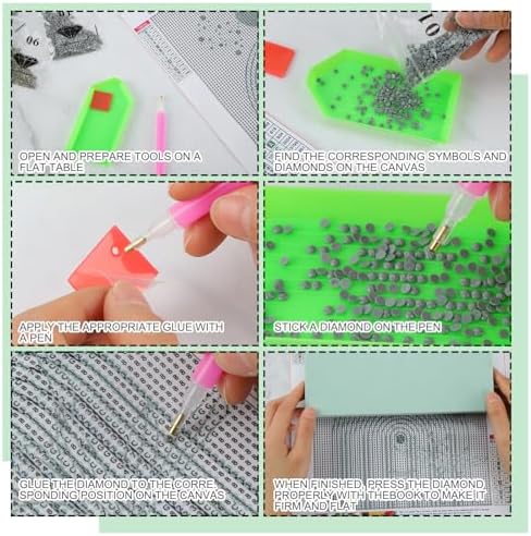Yeaqee 4Pcs Diamond Art Kits for Adult Gem Painting Kit, Plant