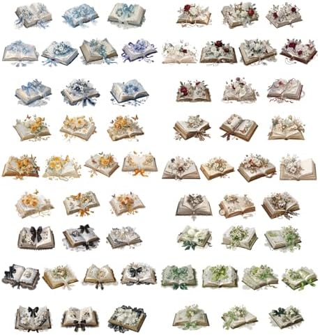 120 Pcs Vintage Floral Book Stickers for Scrapbooking
