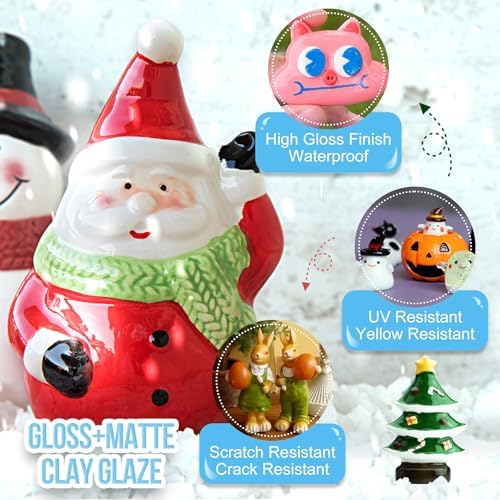 Air Dry Clay Glaze Kit - 7oz Polymer Clay Glaze & Varnish for Air Dry Clay - High Gloss & Matte Sealant, Waterproof, Scratch-Resistant Finish for Pottery, Sculptures & Ceramics, Non-Toxic Clay Gloss