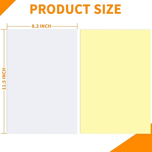 Birllaid 10 Sheets Clear Double Sided Adhesive Tape Sheets for Craft,A4 Size Super Strong Sticky Tumbler Tape Sheets for DIY Art,Craft,Home Decorative Tape with Yellow Liner