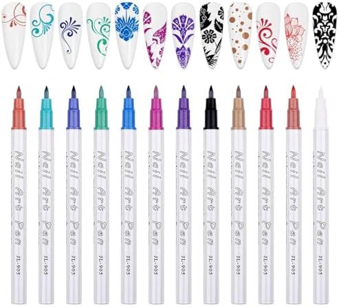 12 Color 3D Nail Art Pens Kalolary Nail Art Markers Graffiti Dotting Pen