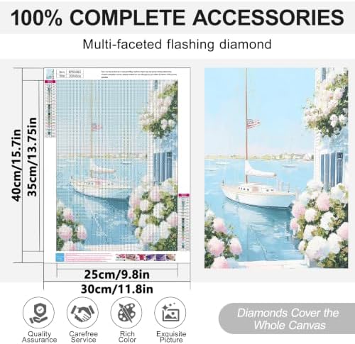 Ocean Diamond Art Kits for Adults, Beach Diamond Painting Kits for Beginner