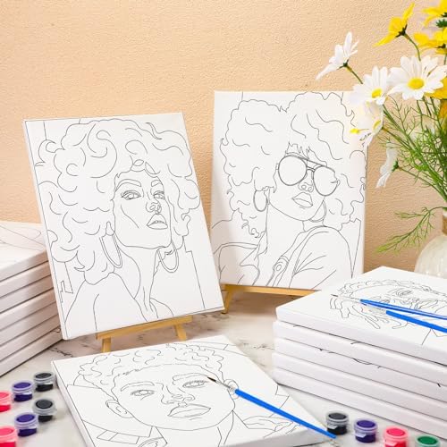 Sherr 20 Pcs Pre Drawn Canvas for Painting for Adults, Cool
