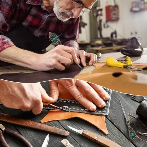 2Pcs Metal Embroidery Awl Set, European Vintage Carved Handle Scratch Awl, Sharp Sewing Awl Tool for Sewing with Storage Cases, Durable and Leather Punch Stitching DIY Craft(Antique Bronze)