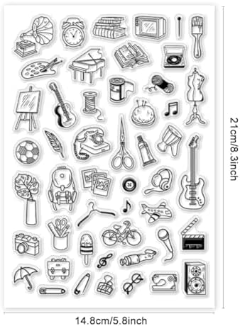 PH PandaHall Life Little Things Clear & Transparent Silicone Stamps for Card Making, Decoration, DIY Scrapbooking & Crafts