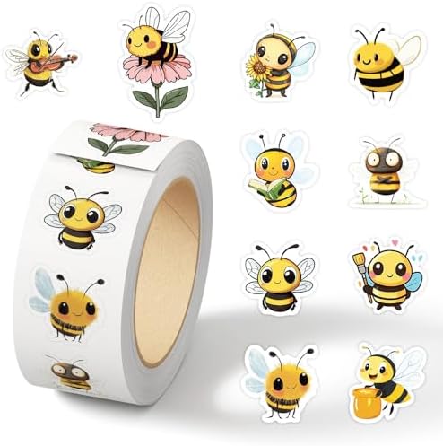 500Pcs Bee Stickers Waterproof Vinyl Decals