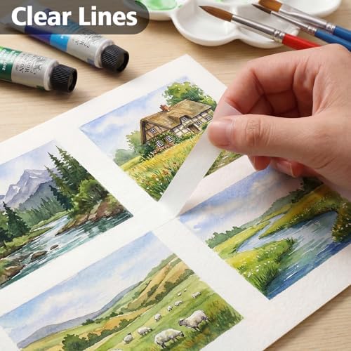 3 Rolls Artist Tape 0.5IN × 492 FT Total Low Tack Watercolor Tape