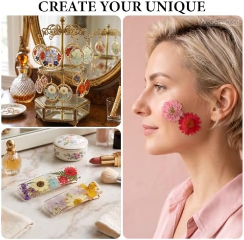 105 Pcs Dried Pressed Flowers for Resin,Bulk Natural Real Dried Flowers