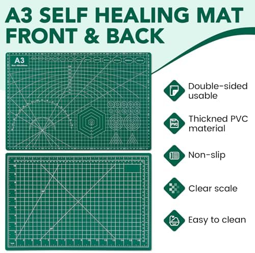Cutting Mat 12"x18", 10 Pack Double-Sided 5-Ply Self Healing Sewing Cutting Mat, Cutting Mats Board for Crafts-Sewing, Fabric, Quilting, Scrapbooking Project