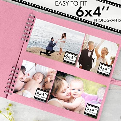 Bstorify Square Scrapbook Photo Albums 80 Pages (11 x 11 Inch) Pink | Hardcover with Thick 200 GSM Kraft Paper, Ideal for Your Scrapbooking Albums, Art & Craft Projects (Pink, 11 x 11 Inch)