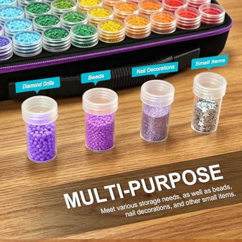 ZORETCO Diamond Art Storage with 60 Containers, Diamond Art Kits for Adults