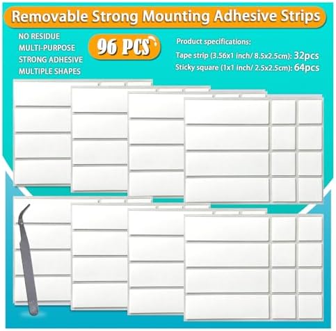 Birllaid Double Sided Tape for Walls, Picture Hanging Strips Removable Mounting Adhesive Tape for Hanging Picture Poster Decorations