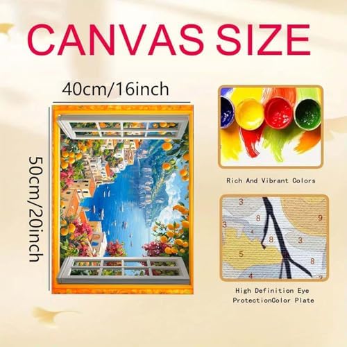 niurenmaoyi Scenery Paint by Numbers Kit for Adult Beginner,20X16in