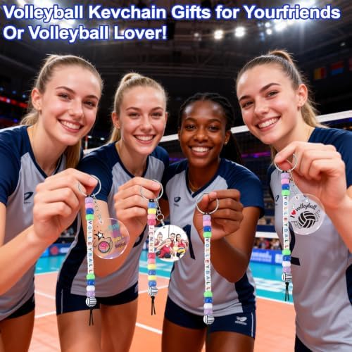 900Pcs 24 Sets Volleyball Keychain Making Kit, DIY Volleyball Crafts Gifts
