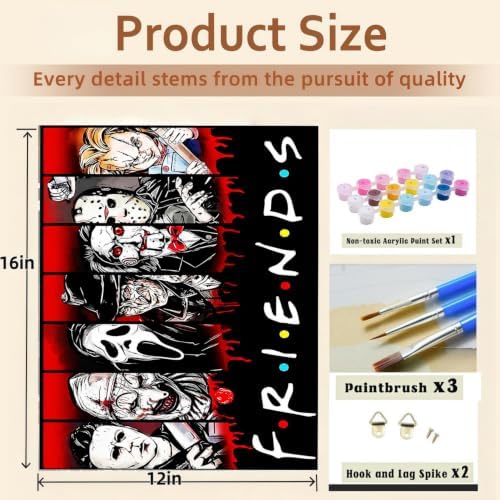 VIGEGU Horror Paint by Numbers Kit for Adults Beginner 12x16 Inch