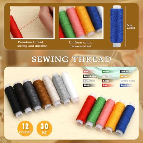 SHWAKK Sewing Kit for Adults, Stainless Steel Needles for Hand Sewing