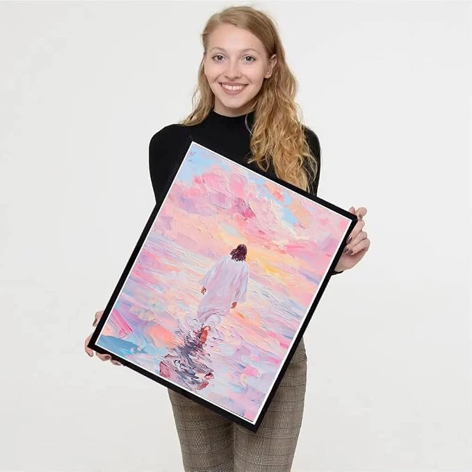 Pink Jesus Diamond Art Kits for Adults Square Diamond Painting Kit