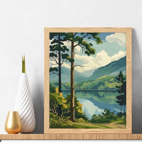 Natuyalo Paint by Numbers Kit for Adults - Forest Landscape Paint by Number on Canvas Without Frame, DIY Acrylic Painting for Ideal Gift Home Wall Decor (16x20 Inch)